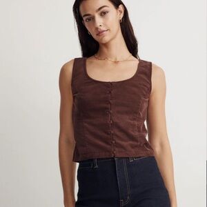 NWT Madewell Corduroy Sleeveless Crop Top XXL